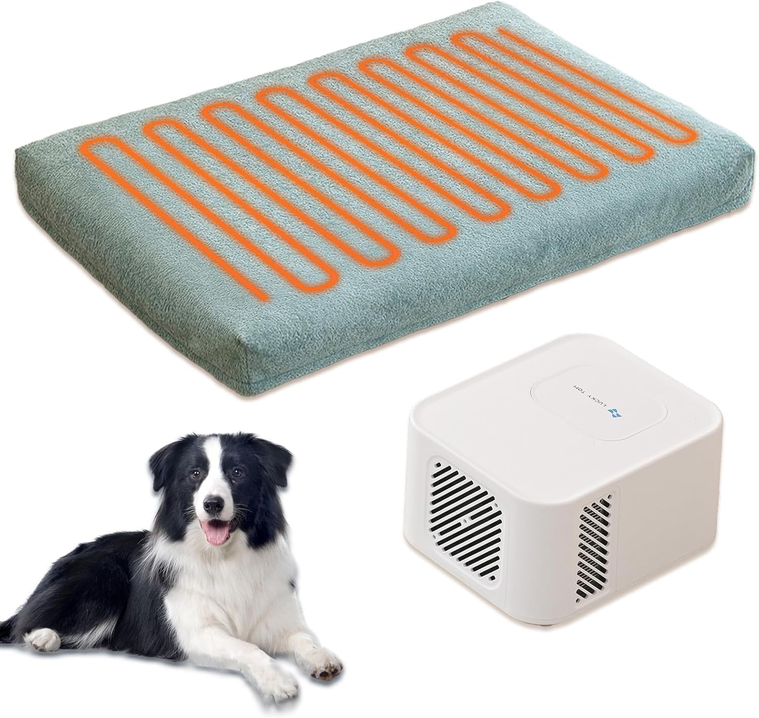 Pet Bed Cooling System, Consistent Cold Water Pad, No Refrigeration or Chemical Gel Needed, Machine Washable Bed, Ideal for Home and Crates (Cooling Green, 35" x 22")