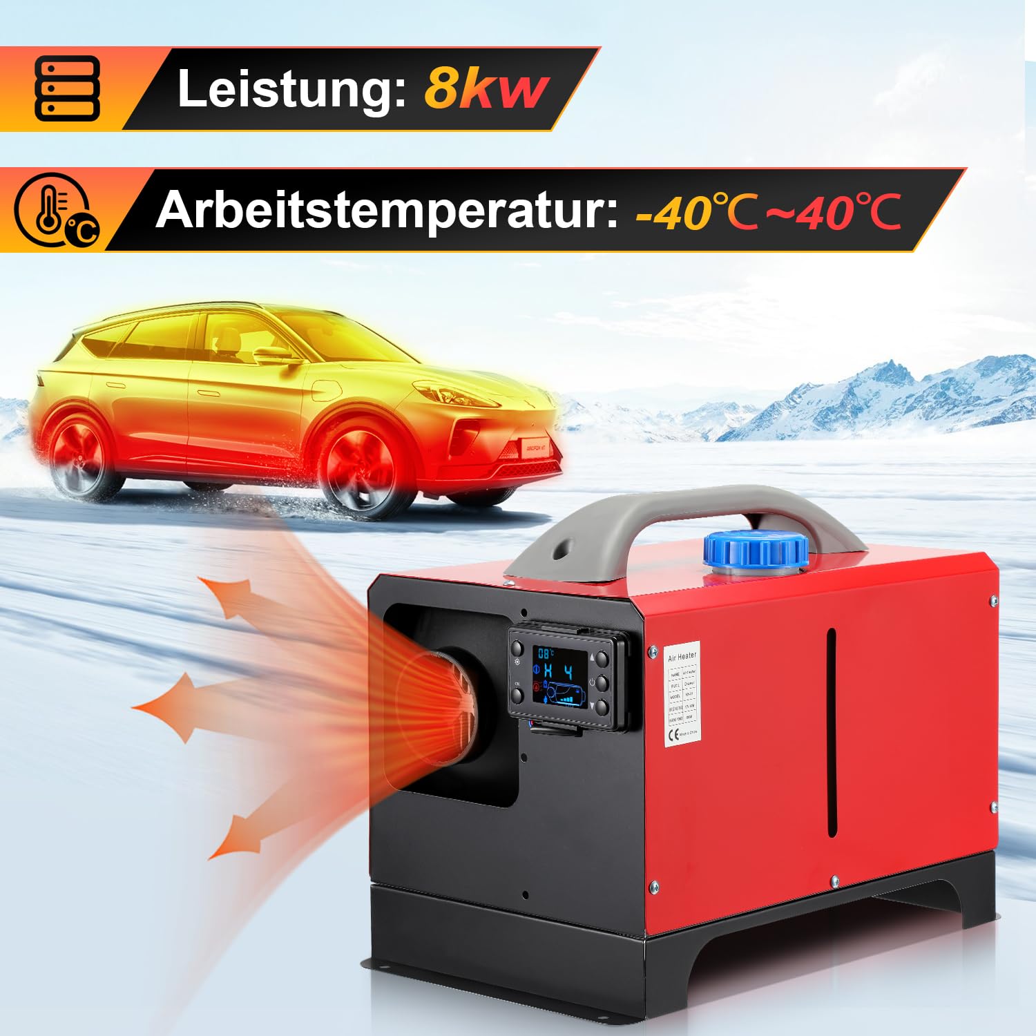 Randaco Standheizung Diesel, All in One 8KW 12V Diesel Lufterhitzer, Luft Dieselheizung mit LCD Monitor/Fernbedienung, Air Diesel Heizung für Auto, Boote, Wohnmobile, Lastwagen Kabine