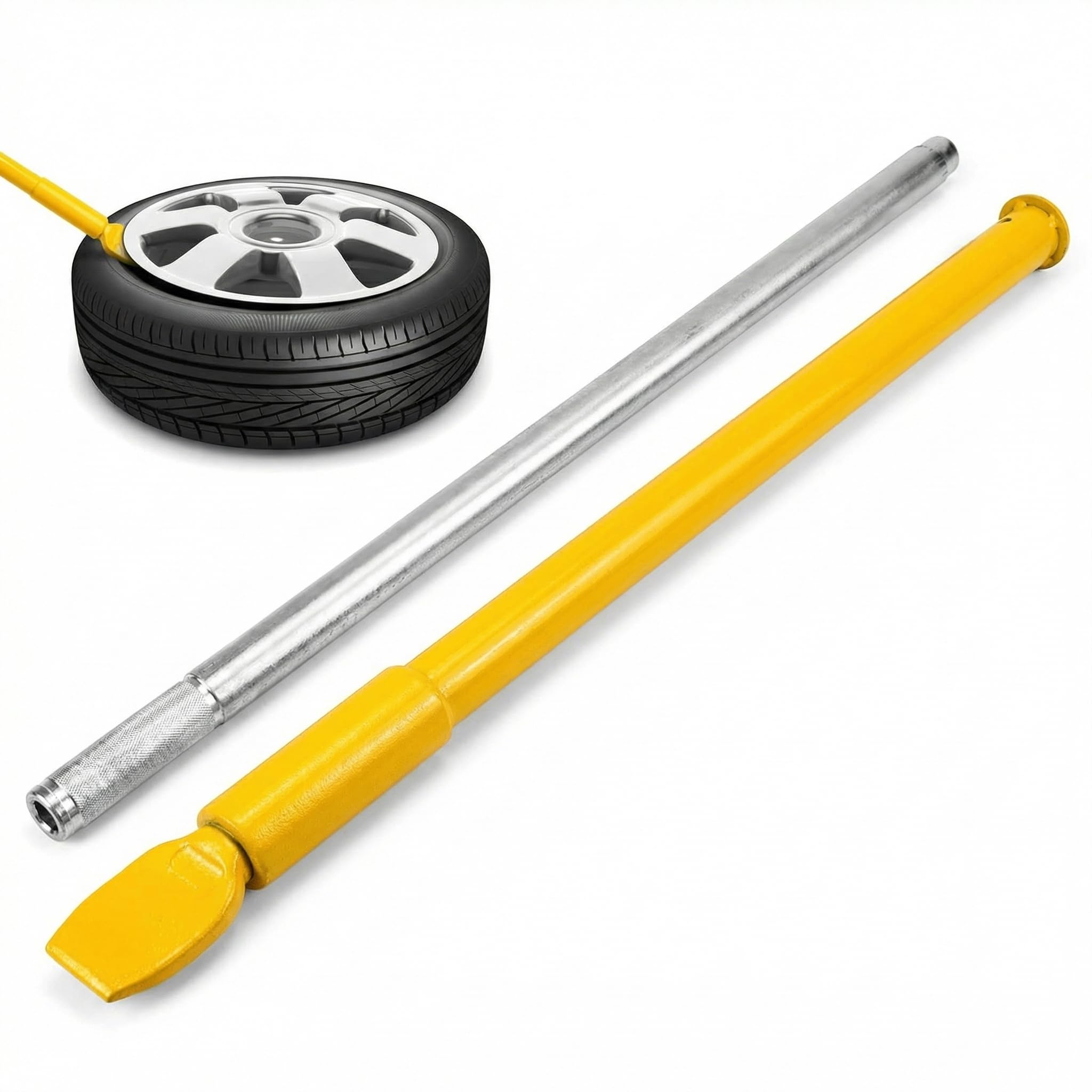 QWORK® Leviers à Pneus Super Longue - 195 cm - Démonte Pneu Robuste en Acier Dur - Économisez du Travail et du Temps