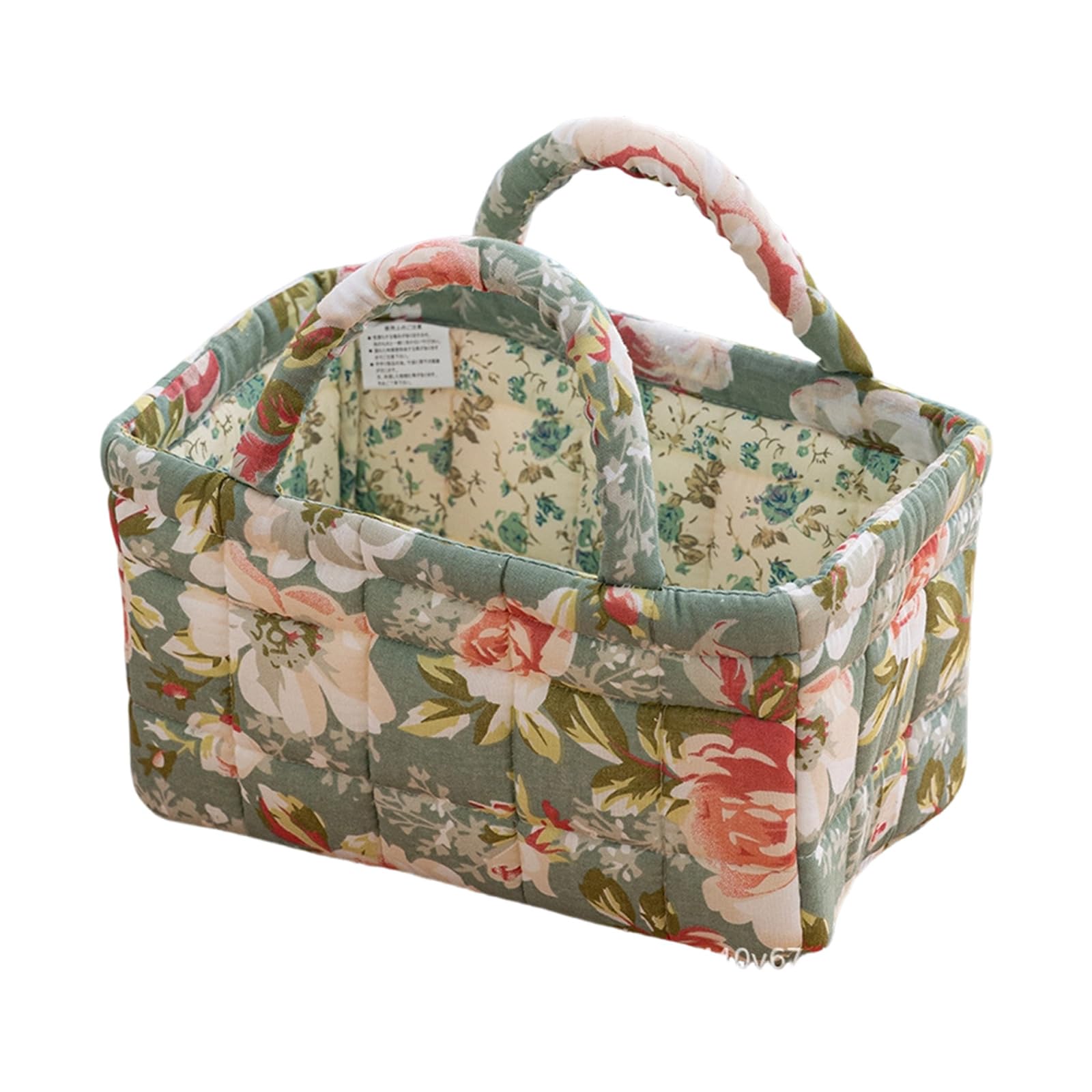 Msioytog N11 Stylish Printed Fabric Storage Box For Makeup Accessories And Small Items Elegant Cotton Fabric Storage Basket Cloth Lingerie Box