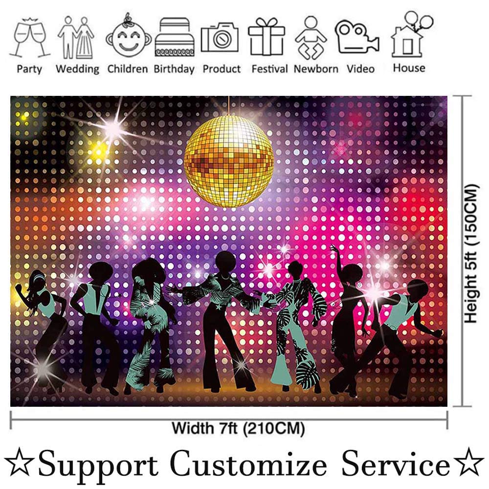 Buy Allenjoy 7x5ft Vintage 70s Disco Decoration Backdrop for Parties