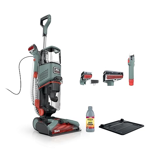 Shark CarpetXpert | Upright Carpet, Area Rug & Upholstery Cleaner | Carpet Shampooer with Handheld Spot & Stain Eliminator | 3 Cleaning Tools | Slate Green | EX151