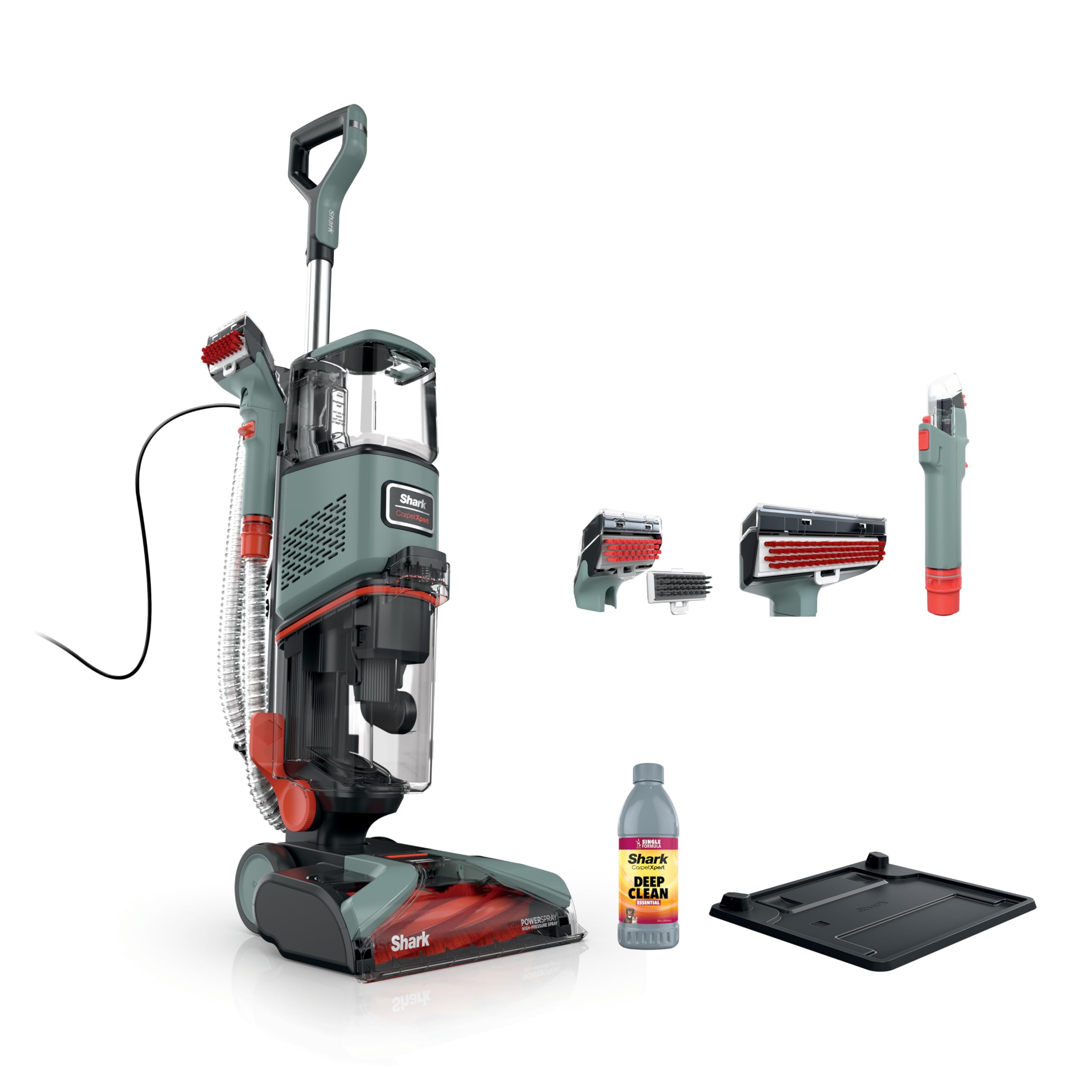 Shark CarpetXpert Upright Deep Carpet Cleaner with Handheld Spot & Stain Eliminator, 12oz Cleanser, Dirt & Grime Removal, Carpet Shampooer, Slate Green, EX151