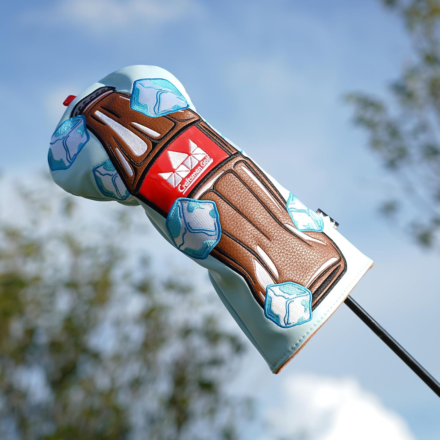Ice Blue Golf Club Covers for Woods and Driver Rescue Hybrid Fairway Headcover Gift for Men Women