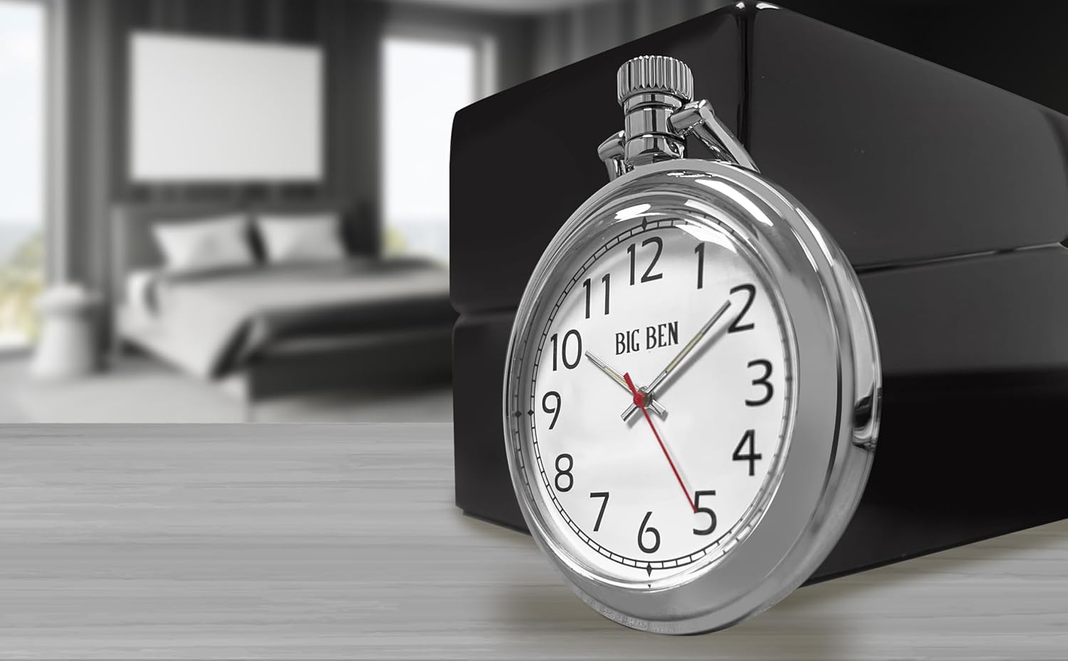 Big Ben Ashton Pocket Watch, Silver-Tone Finish/Mahogany Stain Box