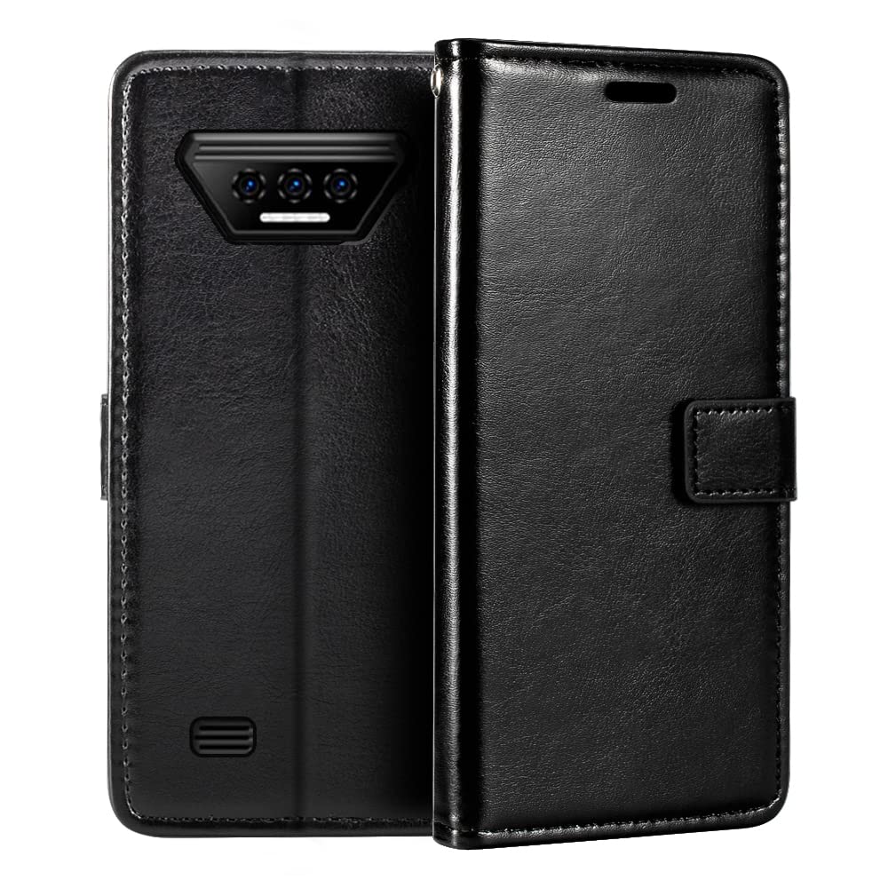 Shantime PU Leather Phone Wallet Case Compatible with Doogee S41, Magnetic Flip Cover with Card Slots, Full Protection and Stand Function (Black)