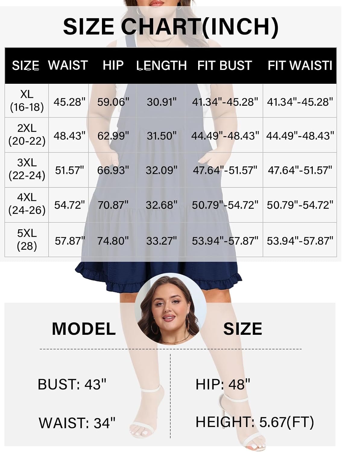 Moon Wood Plus Size Overall Dress for Women Adjustable Straps Jumper Pinafore Dress with Pockets Summer Mini Short Dress