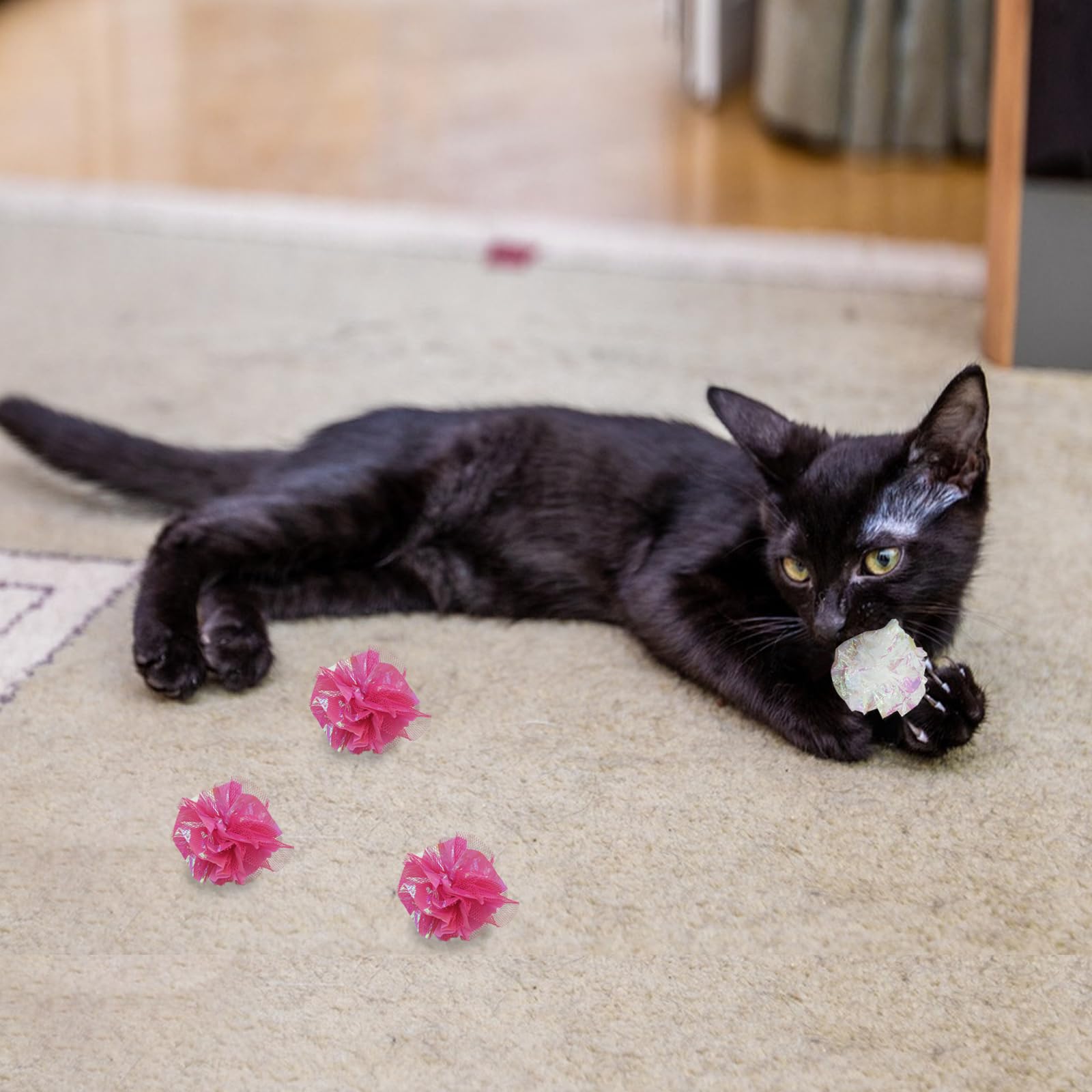 Andiker Knisterbälle Für Katzen – 20 Stück, 5,5 Cm, Aus Dickem PET-Knisterpapier, Interaktives Spielzeug