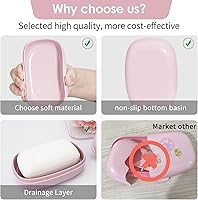 Vista 4 de Jabonera con tapa, 1 paquete, contenedor de jabón de viaje con capa de drenaje extraíble. Jabonera para el hogar, campamento, viajes, caja de jabón