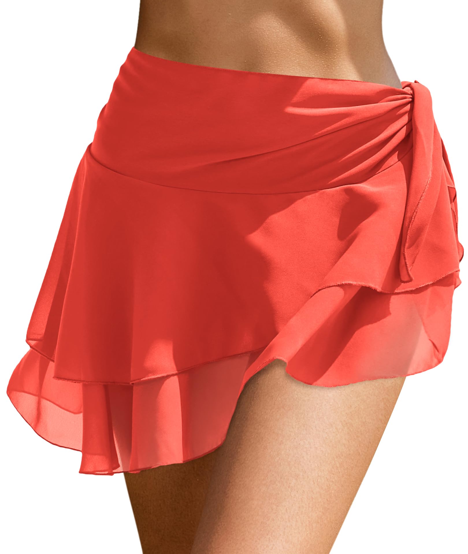 AIMAGE Sarong Wraps for Women Swimsuit Coverup Sheer Beach Bathing Suit Chiffon Cover Up Skirt for Swimwear S-3XL