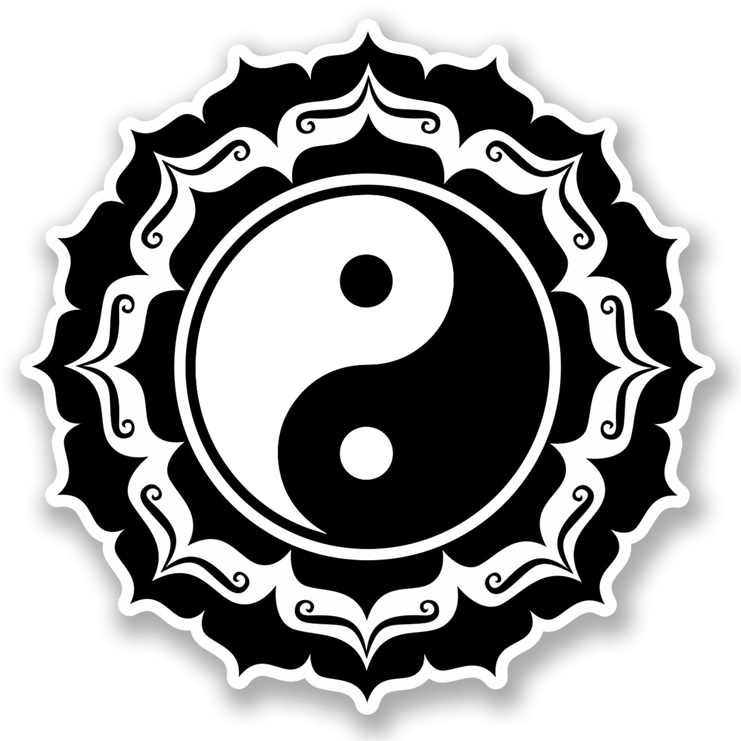 Destinationvinyl Multi 2 X 10Cm Yin Yang Vinyl Sticker Bike Laptop Car Yoga Meditation Karate Fun #5235 (10Cm X 10Cm)