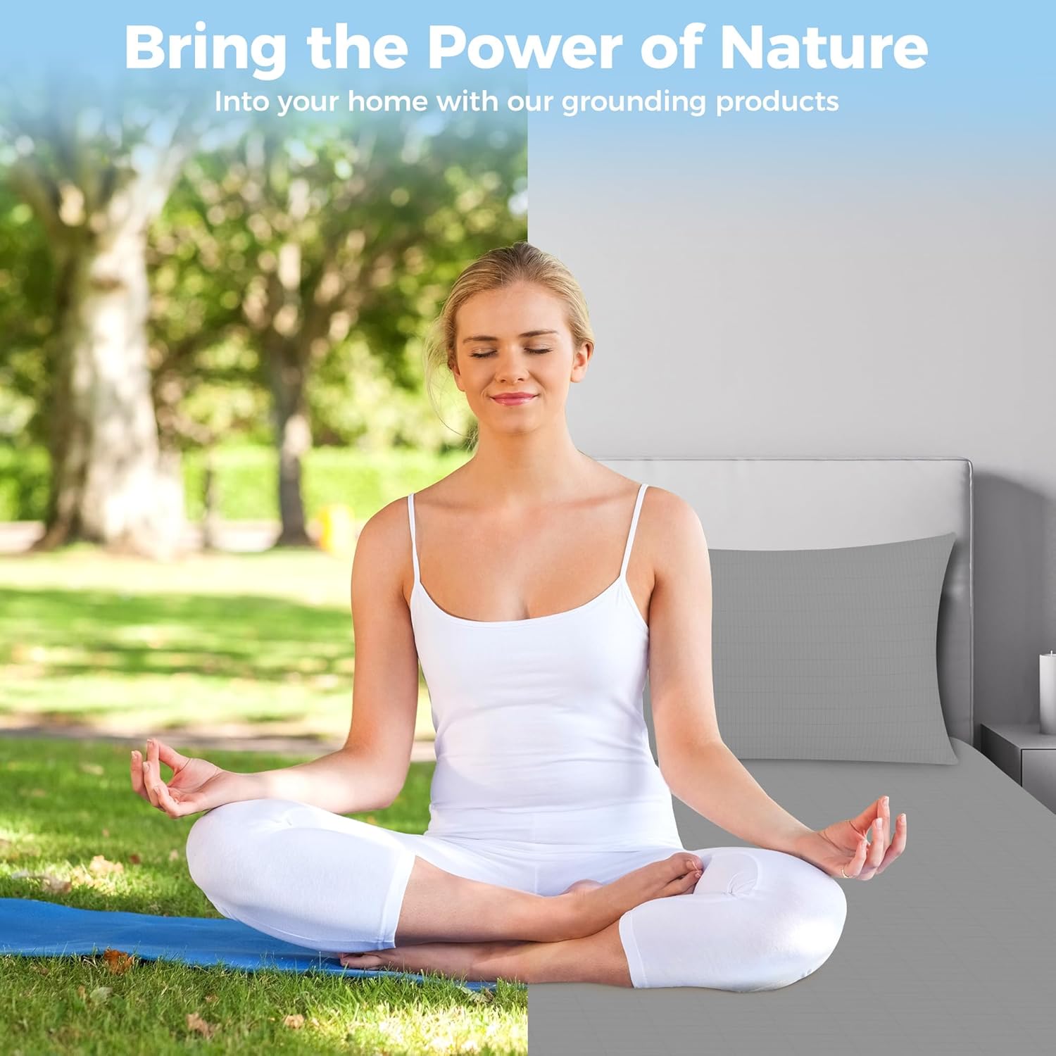 Grounding Sheets 10% Silver Fiber and 90% Organic Cotton Grounding Fitted Sheets Conductive for Earhing Improve Sleep with Grounding Cord Twin XL (39x80x10in) Gray