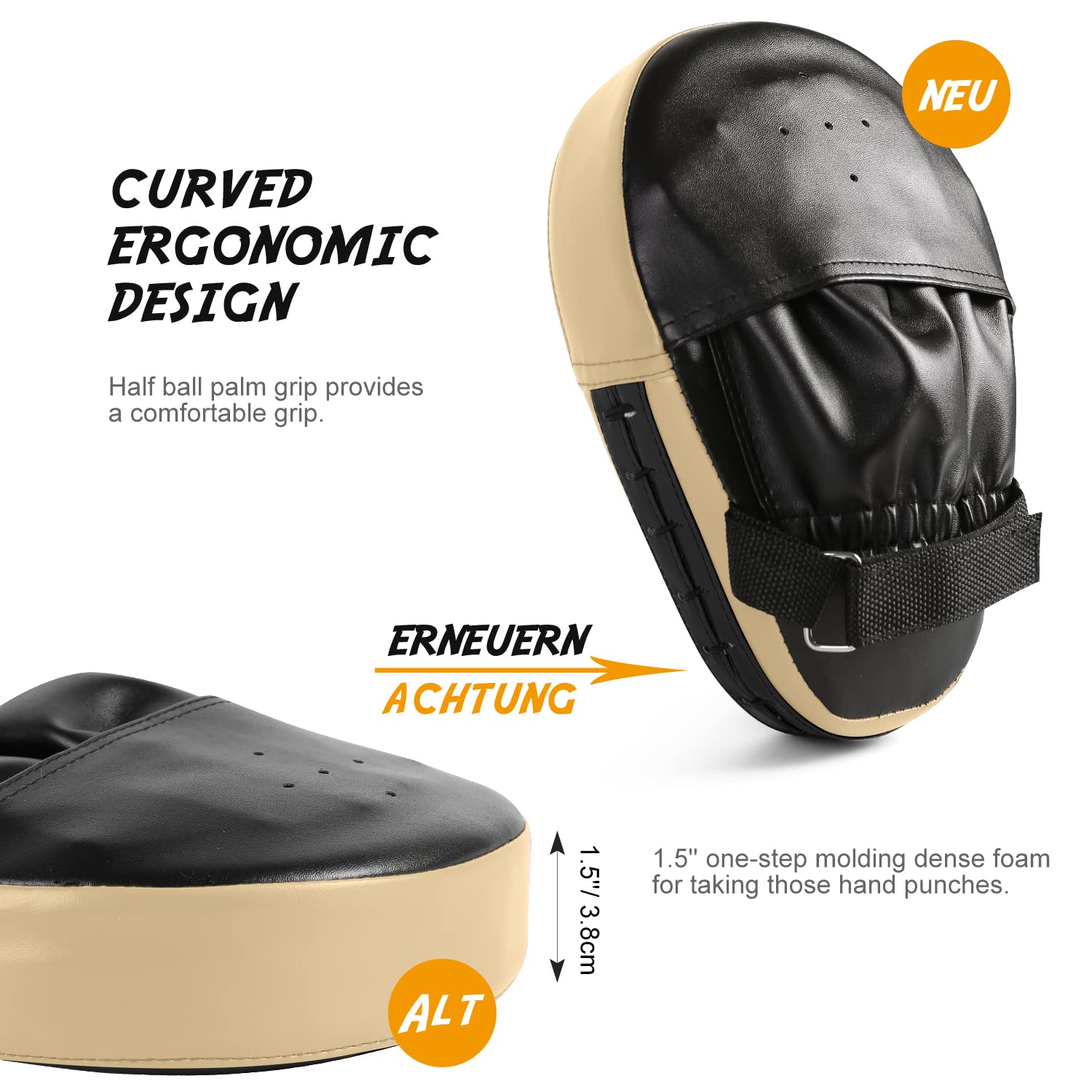 Kit Boxe Odoland 2 In 1 - Guanti E Pad Per Allenamento, Bambini E Adulti, Karate, MMA