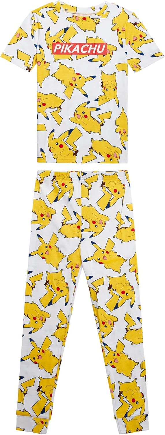 Pokemon Little Boys’ Big Boys 4-Piece 100% Cotton Long or Short Sleeve Pajama Sets - Image 2