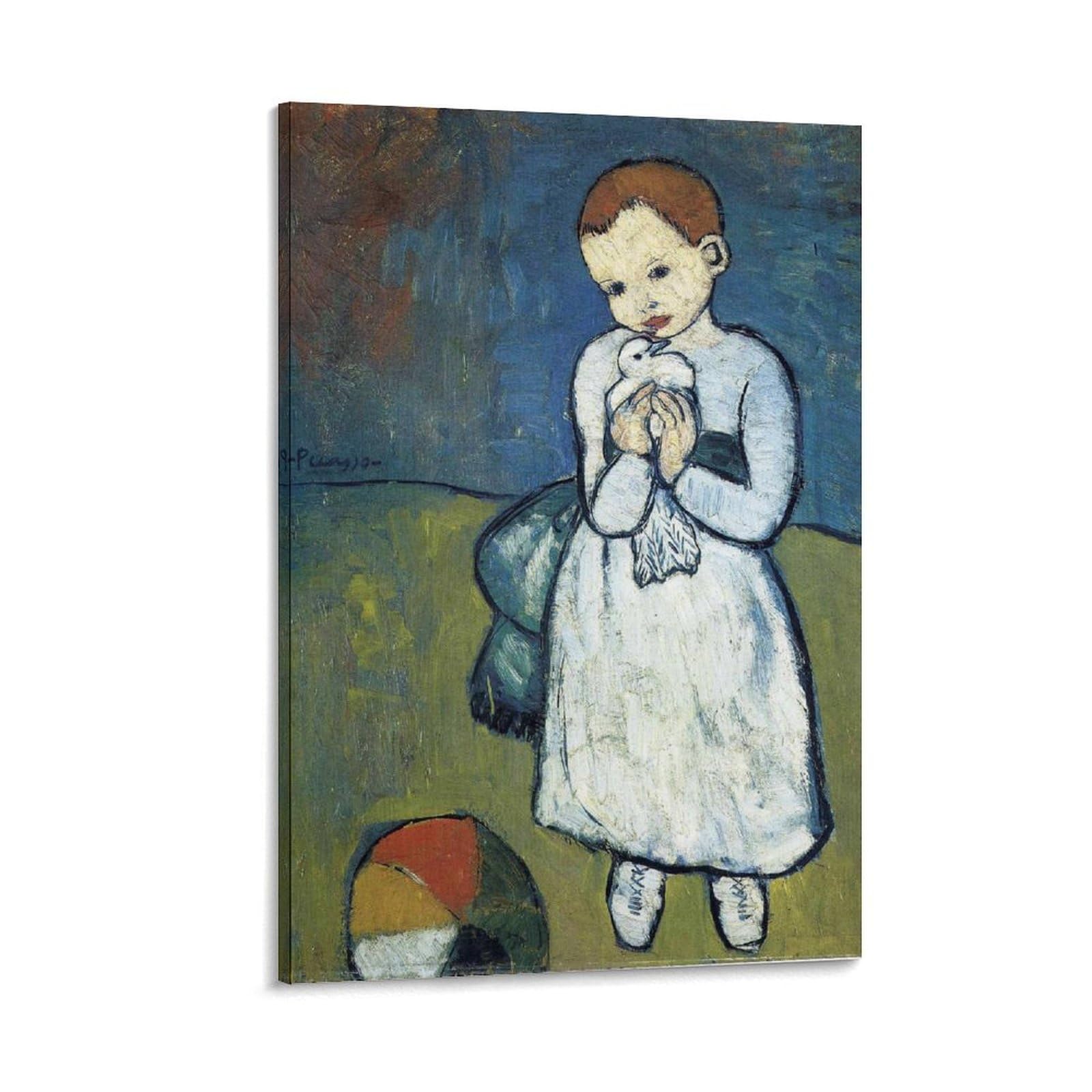 LZTEN Pablo Prints Picasso Child with Dove 1901 Prints Posters Canvas Wall Art Oil Paintings Deco Framed 12x18inch