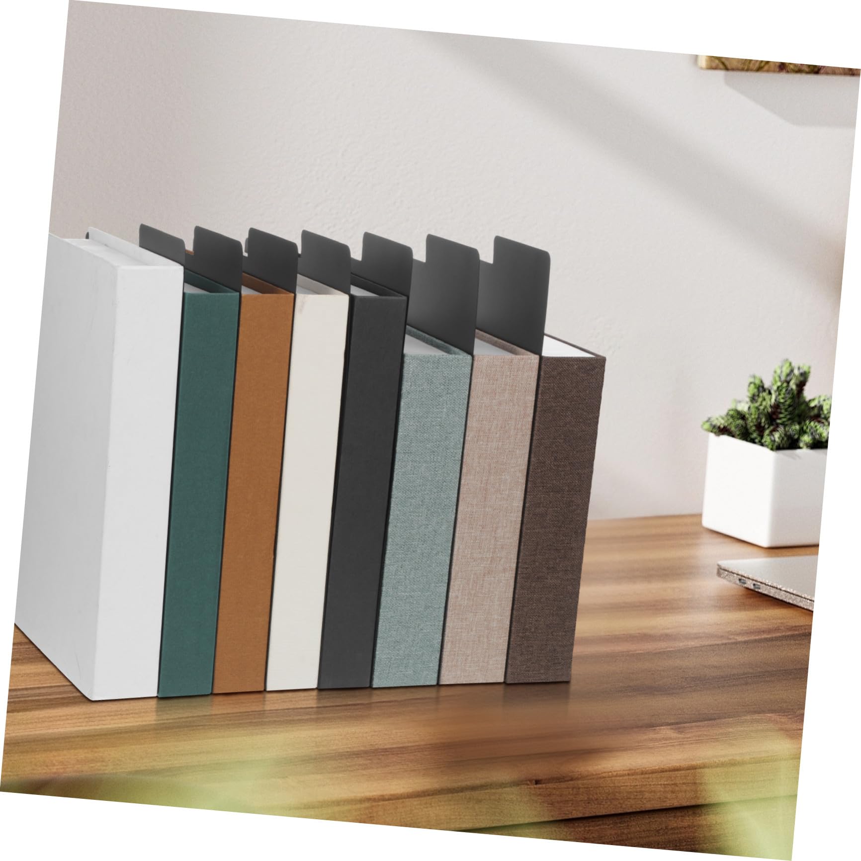 BESTOYARD 20 Stück Teiliges Schwarze Vinyl Buchtrenner mit Beschreibbaren Index Tabs Langlebige Trennwände für Bücher Schallplatten Comic Alben und Fotos Praktische Regalteiler für Flexible