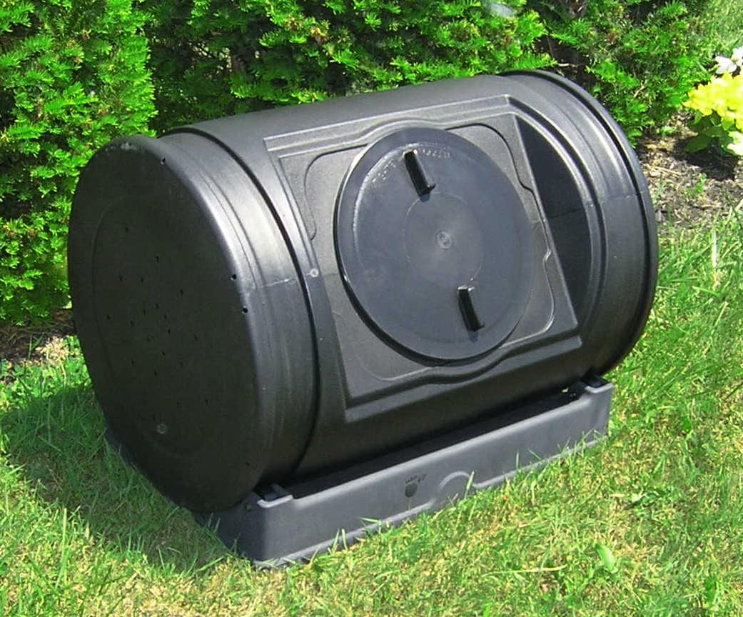 Good Ideas Compost Wizard Jr 7 Cubic Feet Outdoor Home Garden Compost Bucket Storage Container with Carrying Handles, Black