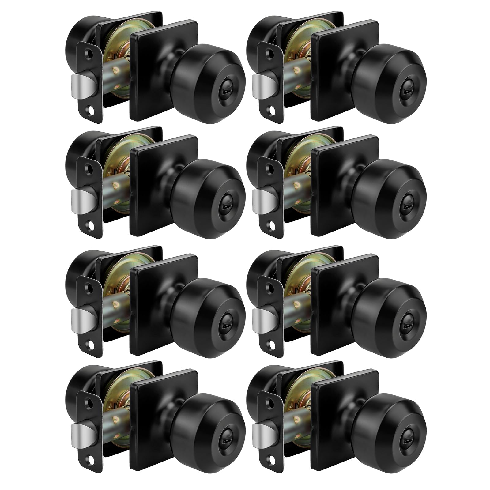 Goldenwarm Matte Black Privacy Door Knobs (3 Pack) -12