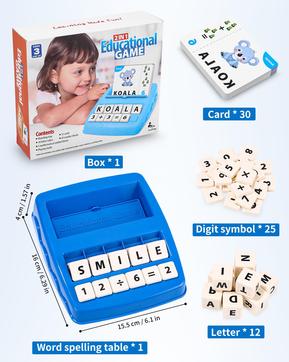 Jeux Educatif 3-8 Ans Cadeau Enfant Apprendre a Lire Lettre Scrabble