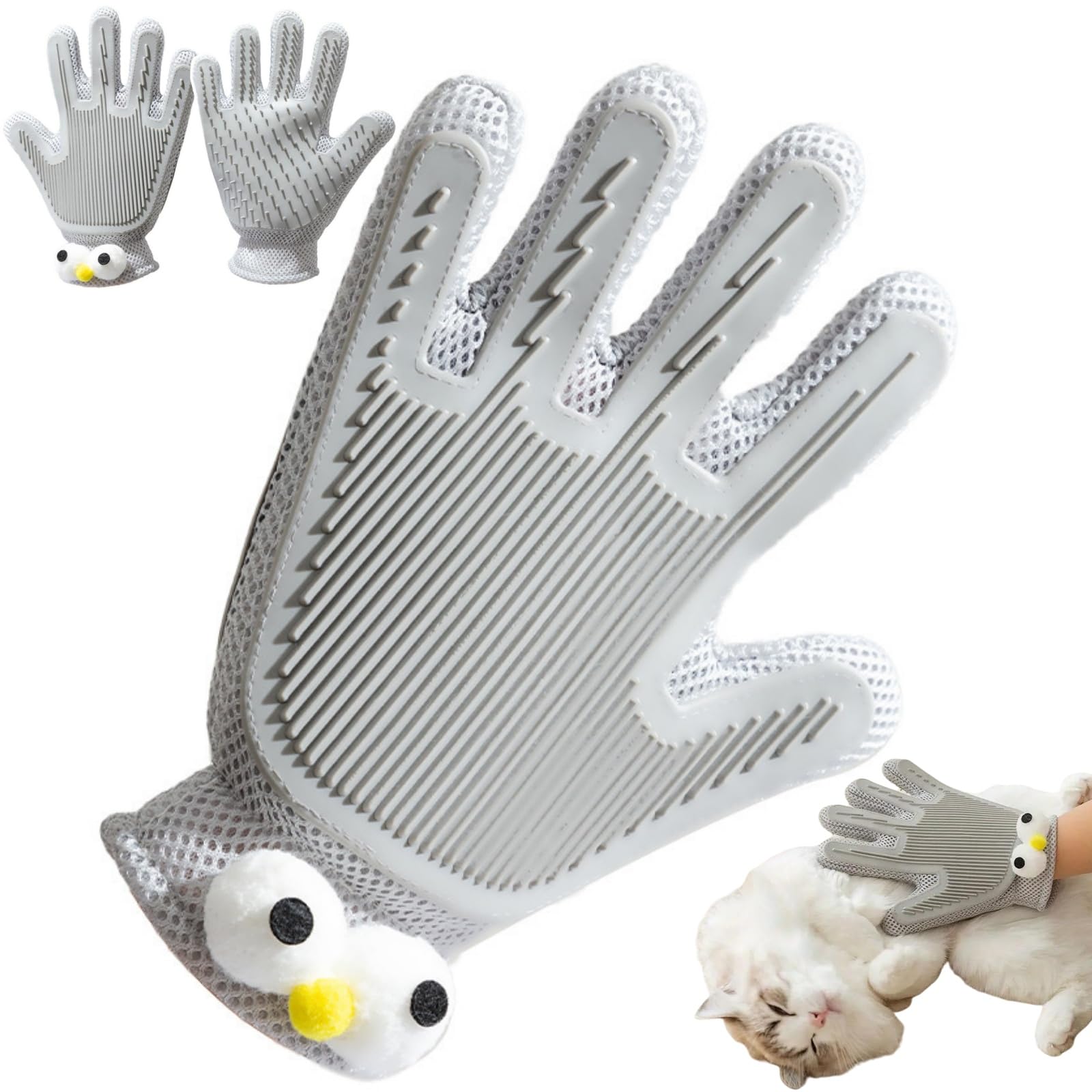 Double Sided Pet Grooming Gloves, Dog Hair Remover & Cat Grooming Glove