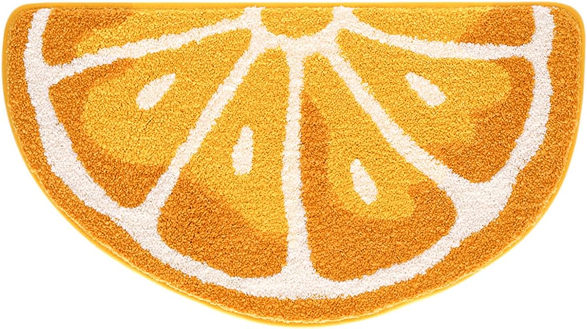 Ankah Fruit Bath Mats Cute Bathroom Rugs, Particularly Absorbent, Very Soft, and Dry Fast that Fits for Kid's Room, Bathroom or Other Room, 17.7" x 31.5", Orange