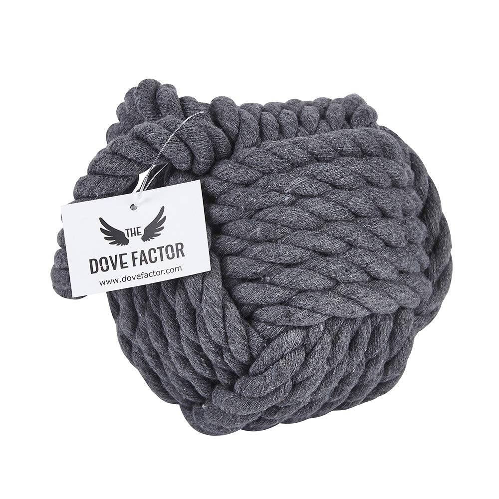 The Dove Factor Nautical Rope Knot Weighted Fabric Door Stop (Grey)