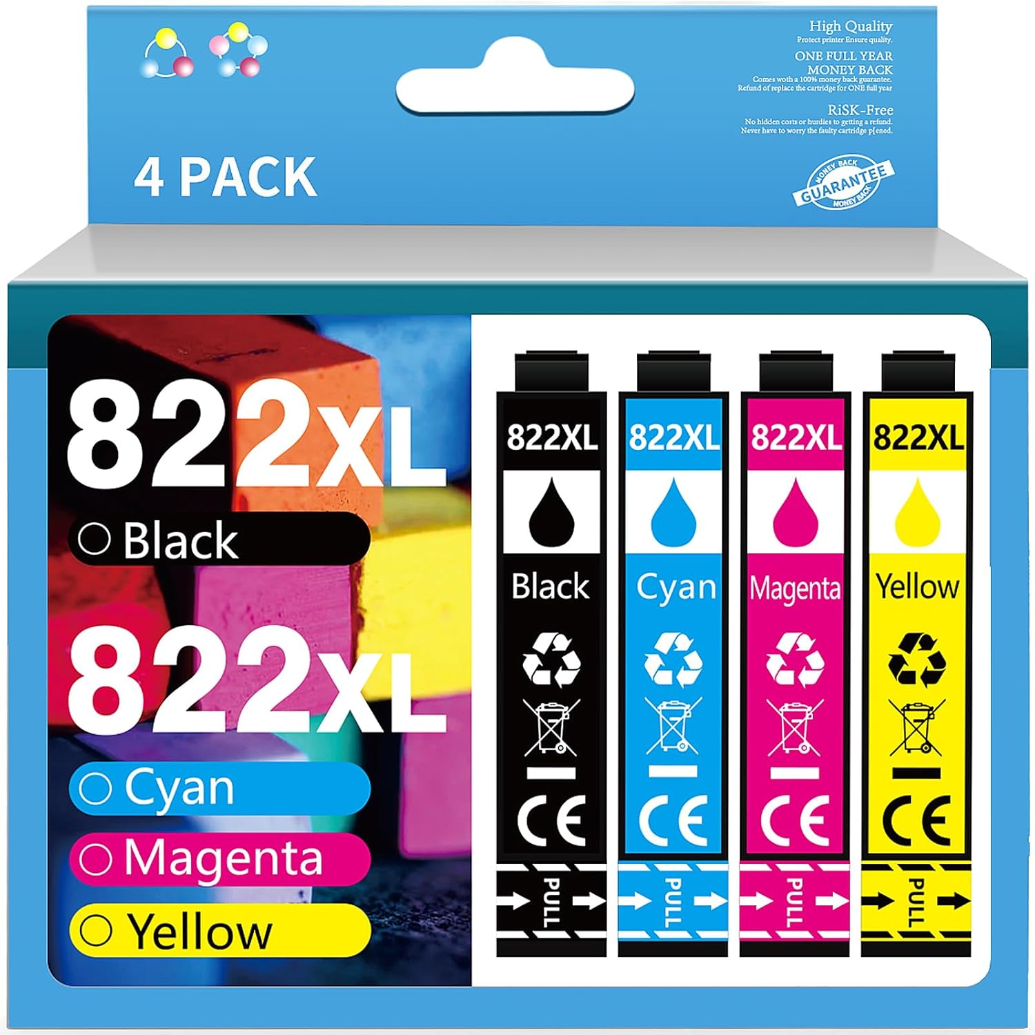 822XL Ink Cartridges Combo Pack Replacement for Epson 822