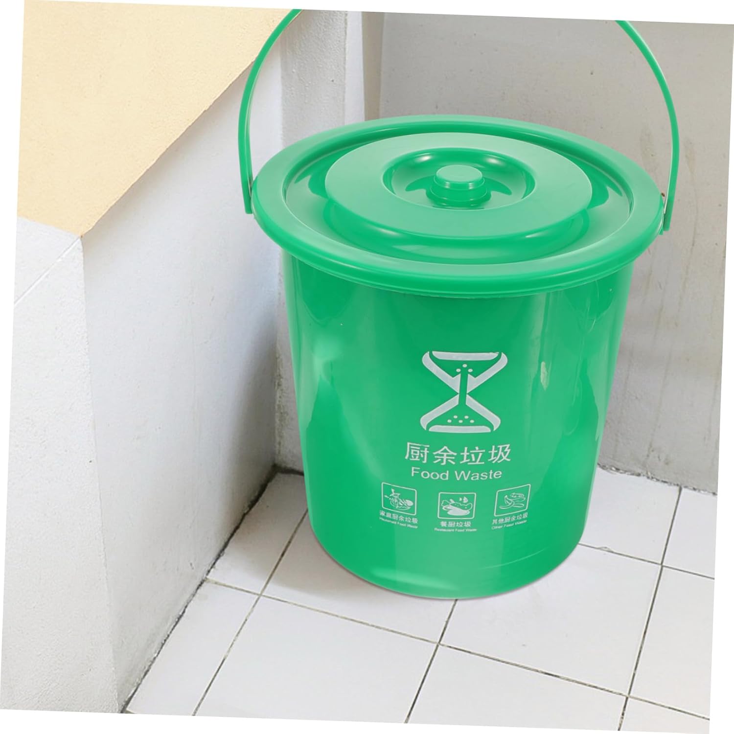Cute Kitchen Trash Can Lid Compost Bin Food Waste Bin for Kitchen Sturdy Material Easy to Move