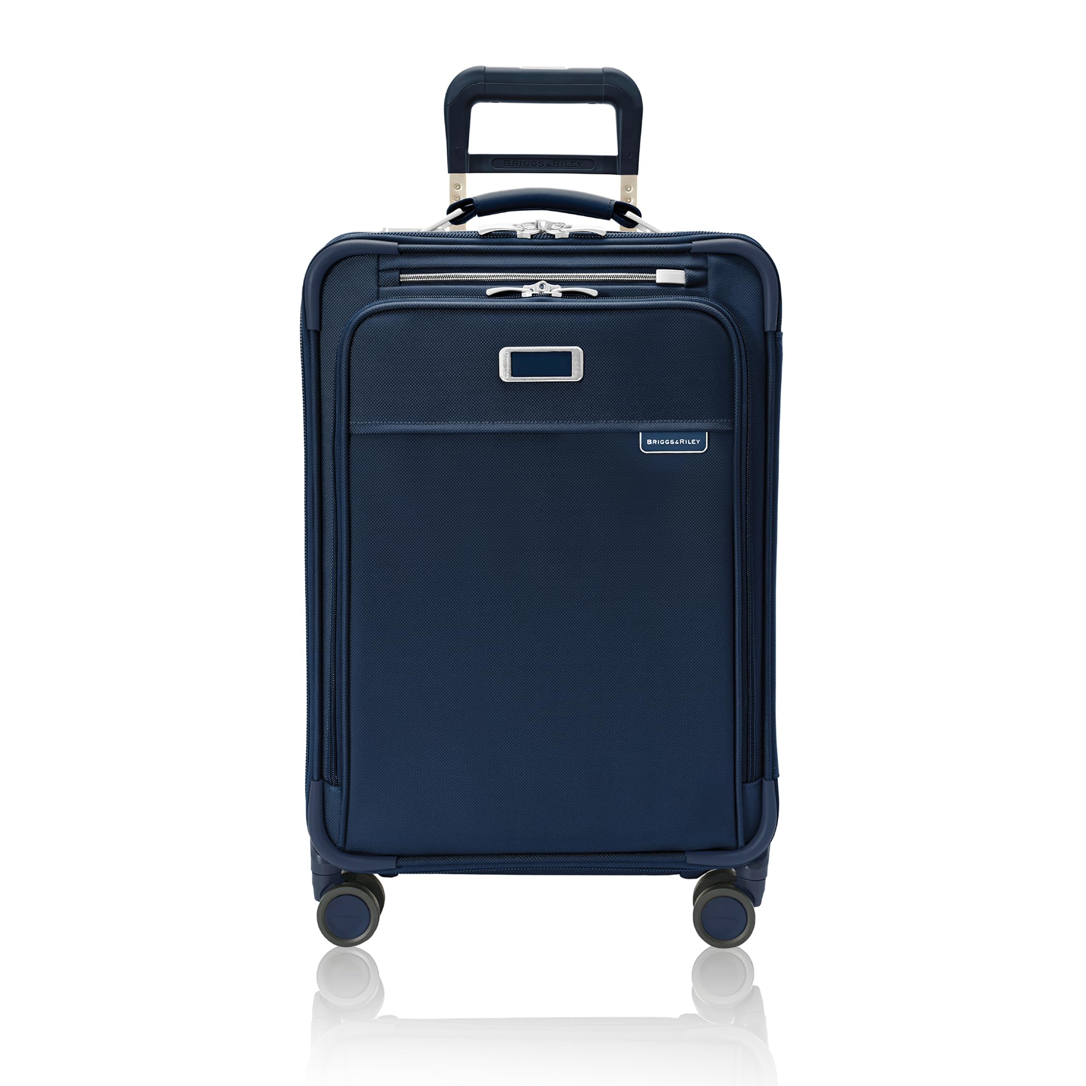 Essential 22" Carry On Expandable Spinner - Luggage for Travel, Suitcases with Wheels, Softside Rolling Bag for Men & Women, Self-Repairing Zipper - Baseline Collection, Navy