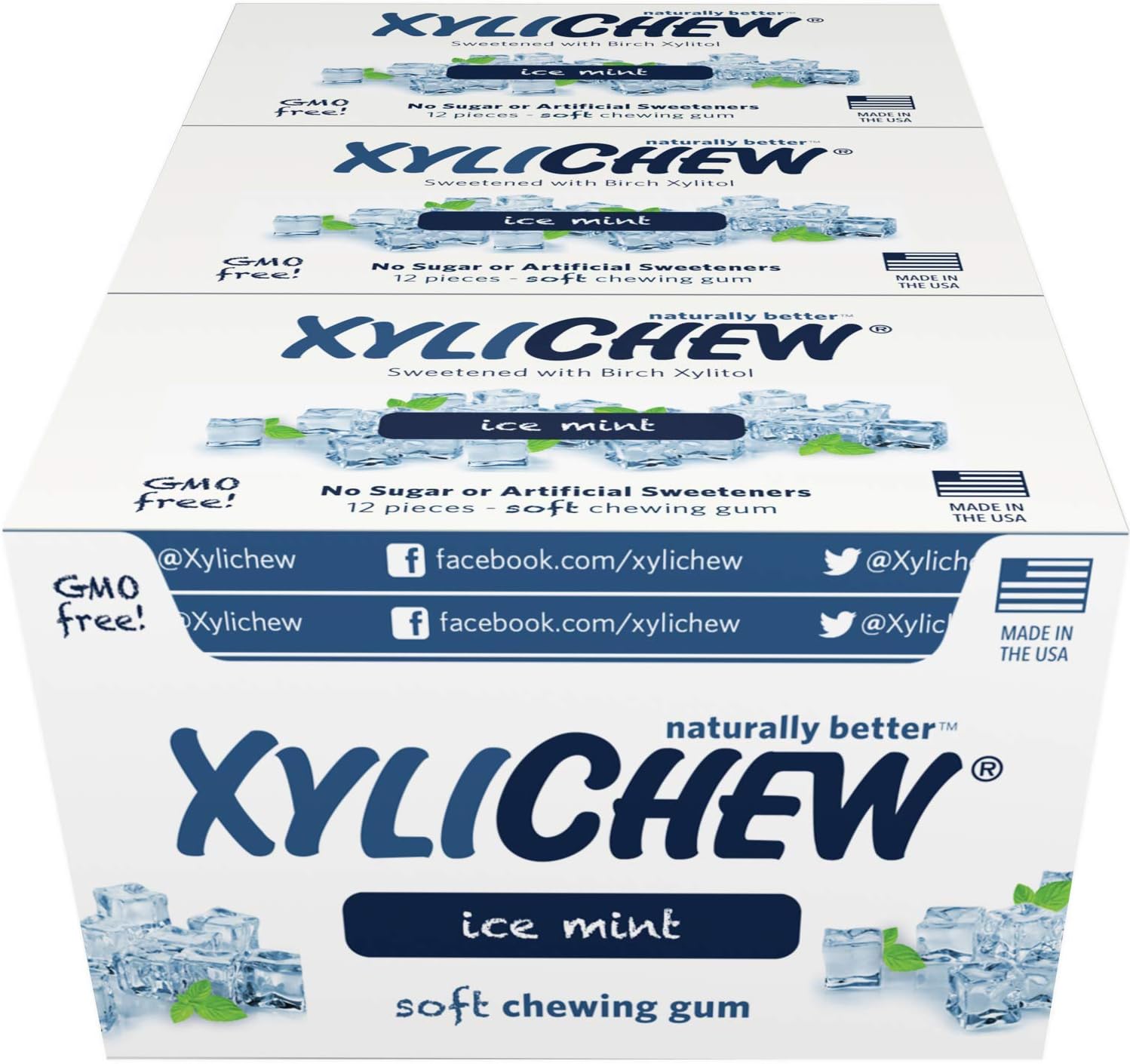 Xylichew 100 Xylitol Chewing Gum Jars Non GMO, Gluten