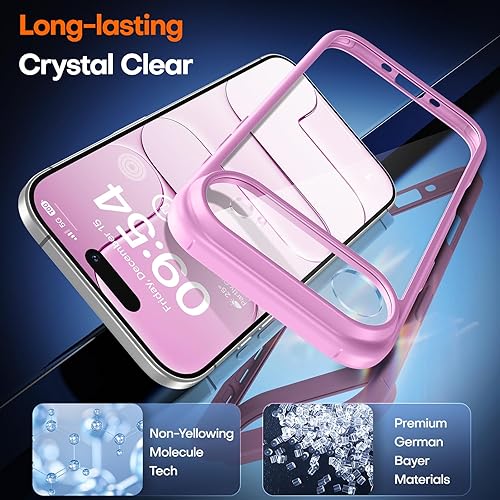 Miniatura 498 de TAURI Funda 3 en 1 para iPhone 13 Pro, [no amarilla] con 2 protectores de pantalla, funda delgada a prueba de golpes para iPhone 13 Pro, color negro