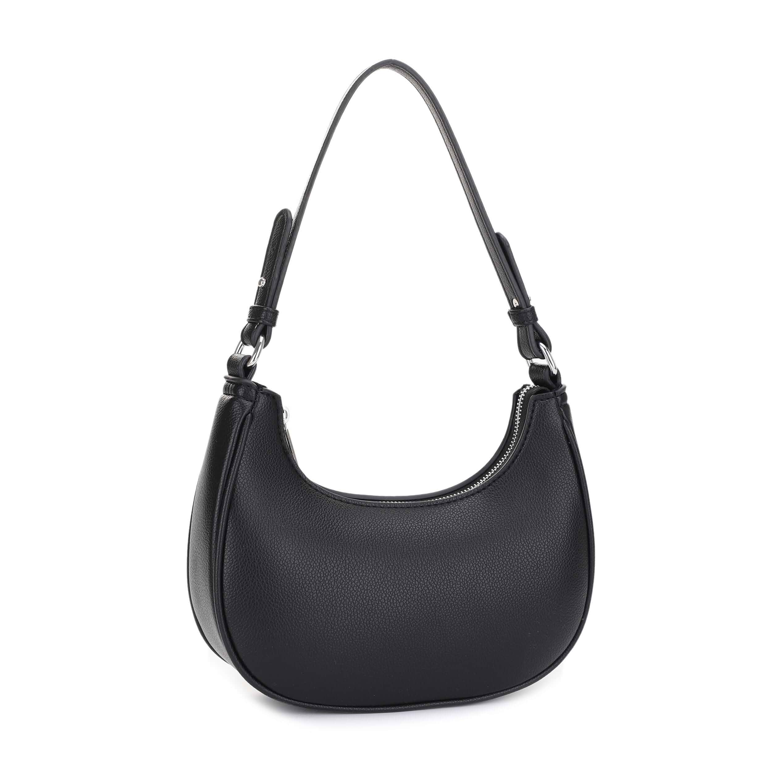 EVVE Shoulder Bag for Women Small Underarm Purse Accented with Silver Hardware