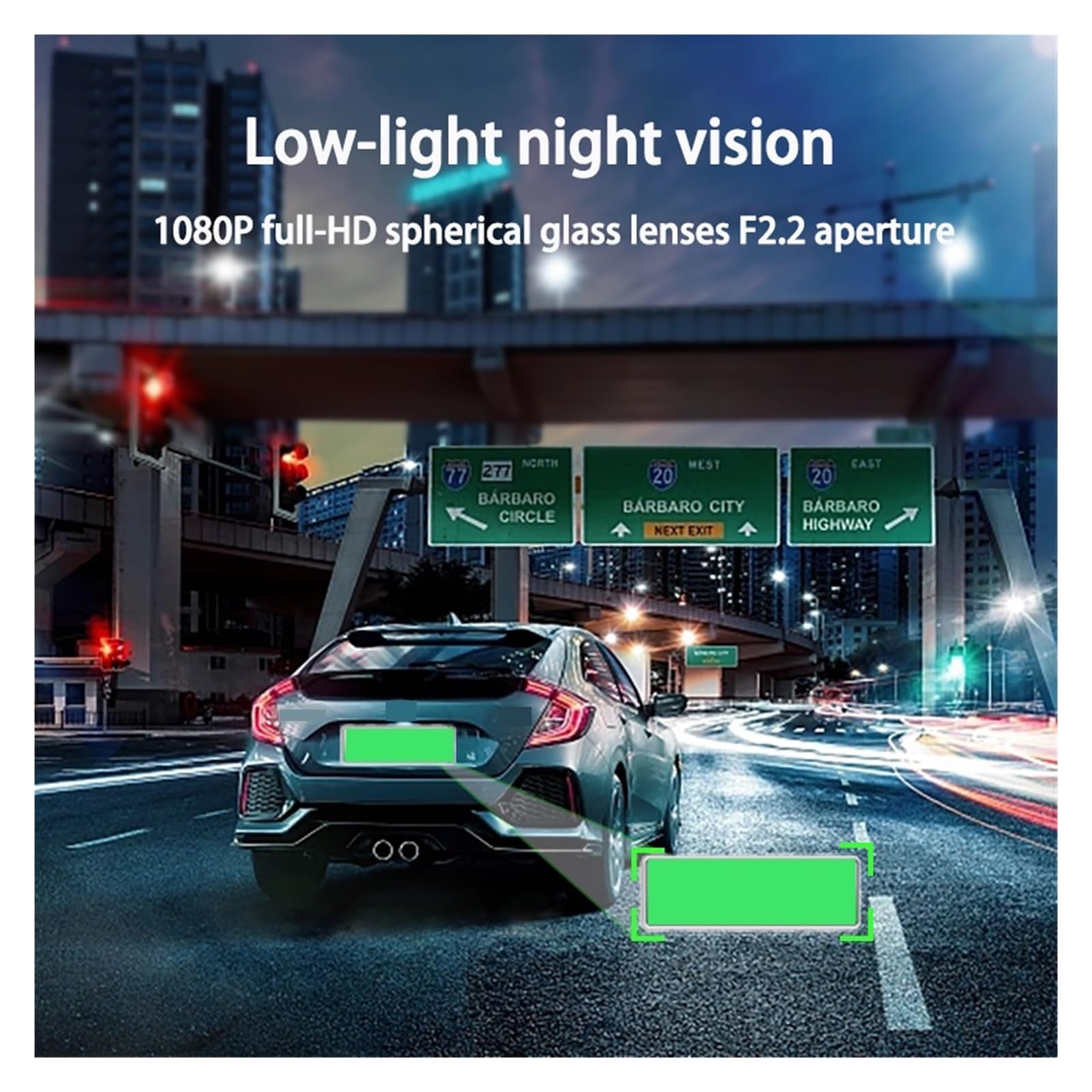 Kamera na deskę rozdzielczą do samochodów kamera pojazdu 1080P wideorejestrator aplikacja WiFi samochodowy czarna skrzynka 24H monitor parkowania Super Widzenie Nocne(360 HK30-DU)