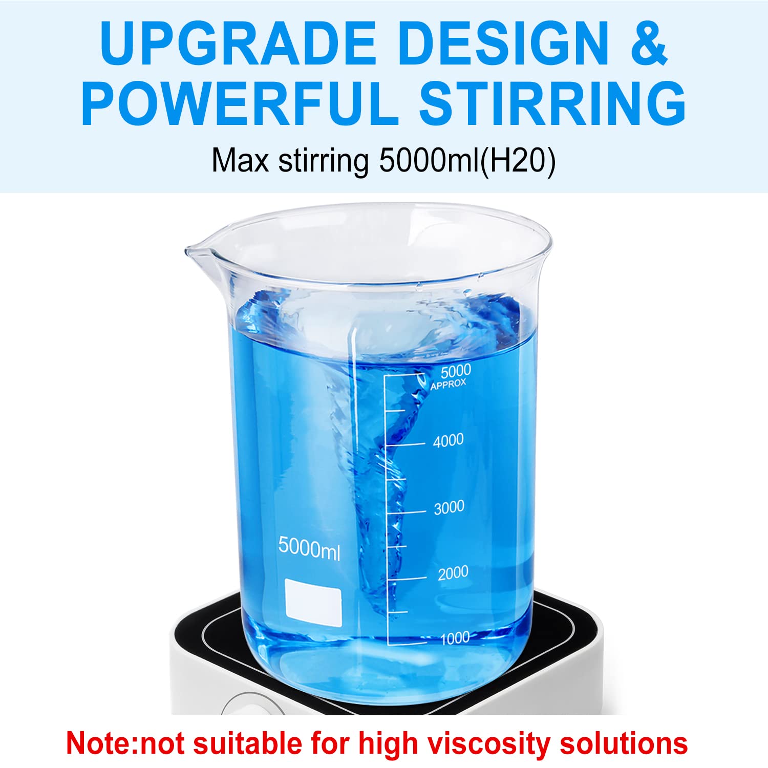 500-3000rpm Agitatore magnetico 5L Miscelatore Magnetico Mescolatori Magnetici da Laboratorio 5000ml magnetic stirrer 145mm
