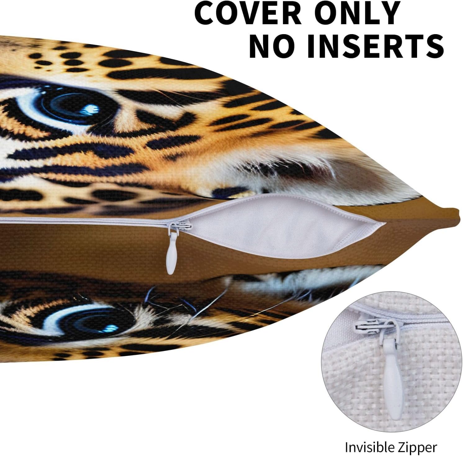 Cute Baby Jaguar 1 Imitation Linen Pillowcase -2 Sets, Fashionable Home Decoration, Used for Sofas, Gardens, beds