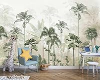 Vista 48 de Papel tapiz tropical de hojas de plátano verde, murales de plantas para dormitorio y sala de estar (no es autoadhesivo)