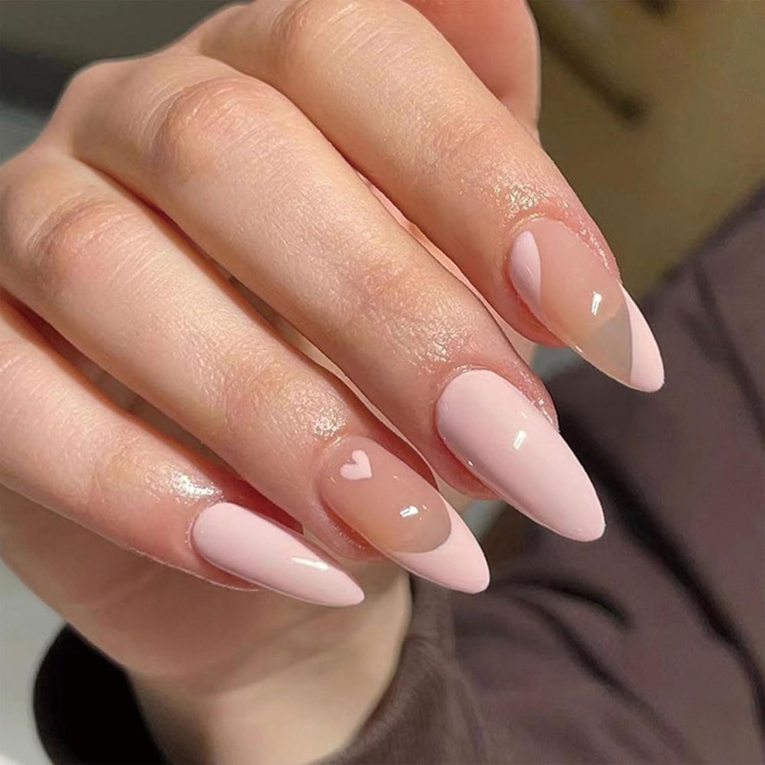 , Fake Stick Glues on False Acrylic Artificial False DIYS Art Designs on Coffin Almond French Tip on