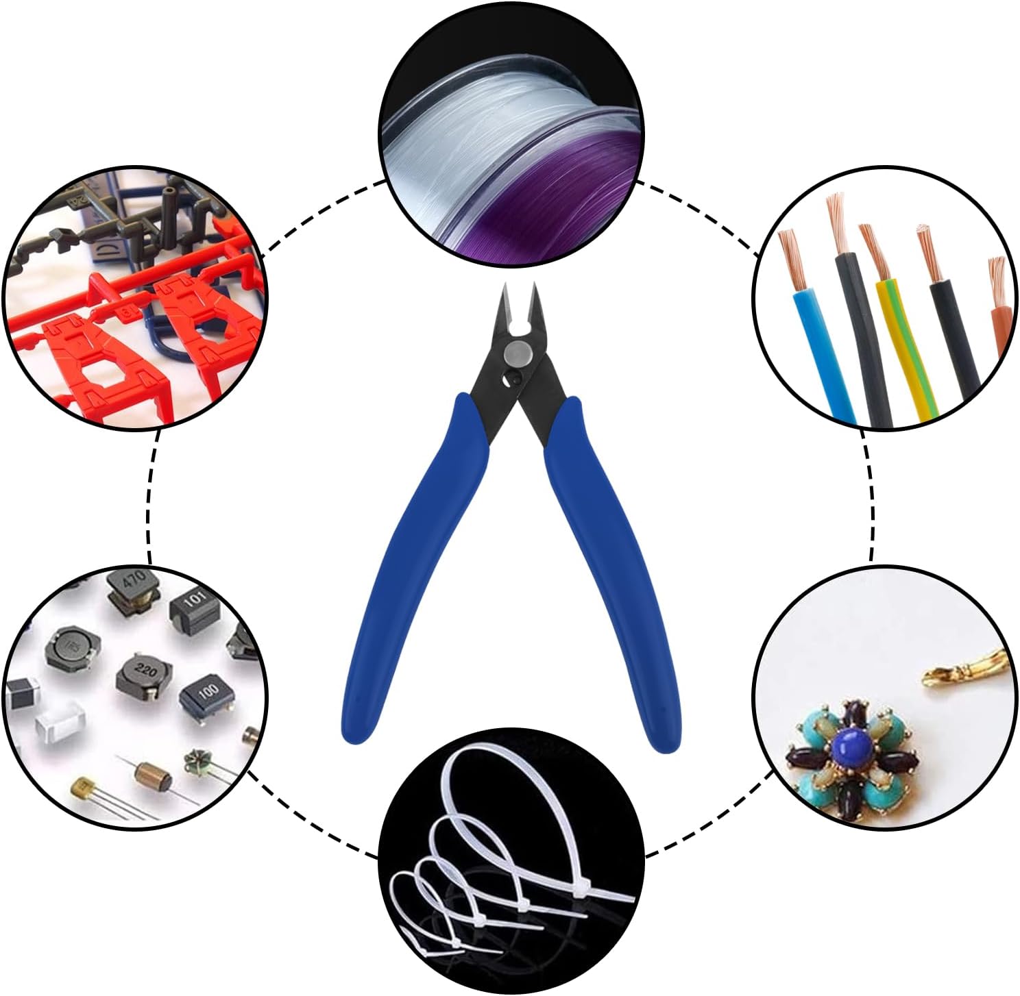 5-Inch Micro Wire Cutters Pliers,Small Zip Tie Cutter Nippers,Precision Flush Cutter Tools for Jewelry Making Craft,Mini Wire Side Cutting Snips for Electronics