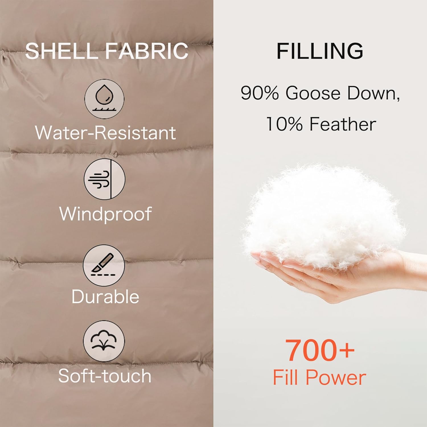 Women's Long Goose Down Coat with Heat-Retaining Lining Thickened Winter Warm Hooded Puffer Jacket with Hem Slit - Image 5