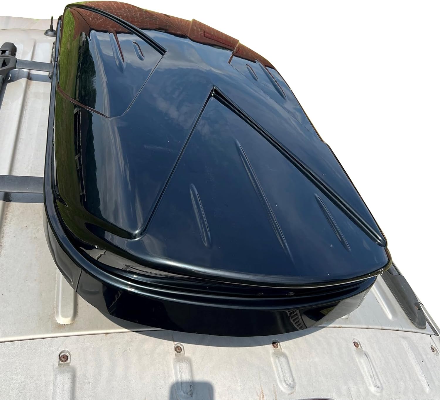 Black Horse Rooftop Cargo Carrier ABS + PMMA Hard Shell, 14 Cubic Feet Waterproof Car Roof Cargo Carrier Box w/Dual Side Opening, Security Key,165lbs Capacity,for 30" to 80" Wide Crossbar Rack