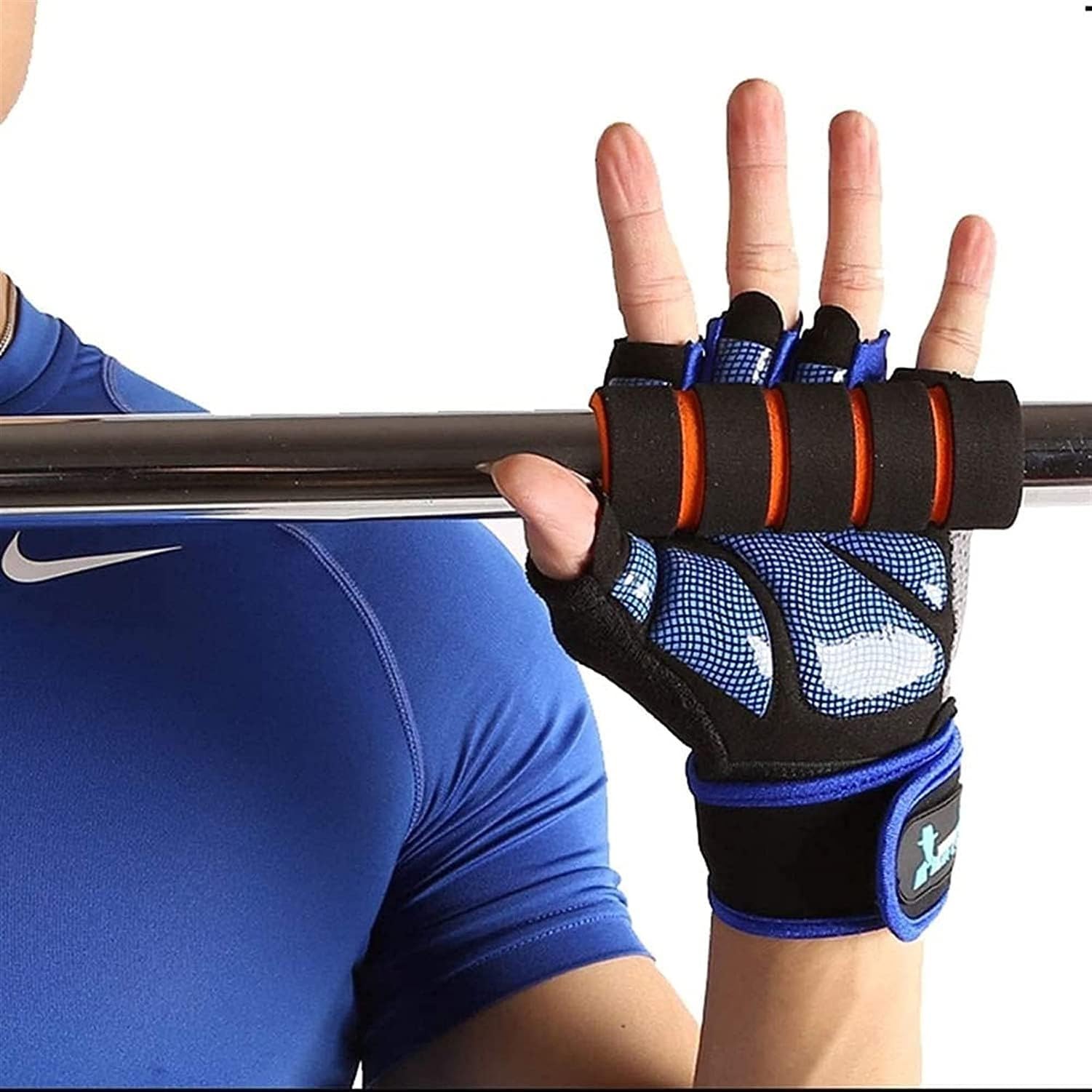 Guantes deportivos para Ciclismo Medio dedo transpirables con agarres antideslizantes de silicona, ideales para Hombres y Mujeres para entrenamiento Fitness y p, B(M), B(M)