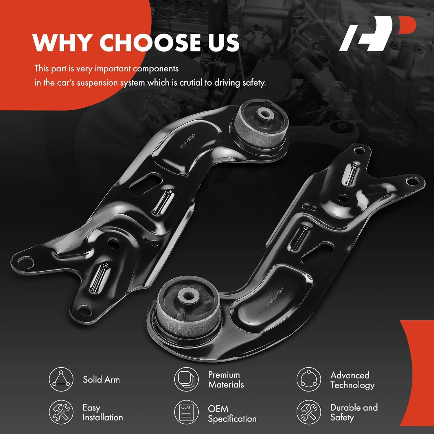 A-Premium 2 x Rear Suspension Trailing Arm, Compatible with Chevrolet Malibu 2004-2012 & Pontiac G6 2005-2010 & Saturn Aura 2007-2009