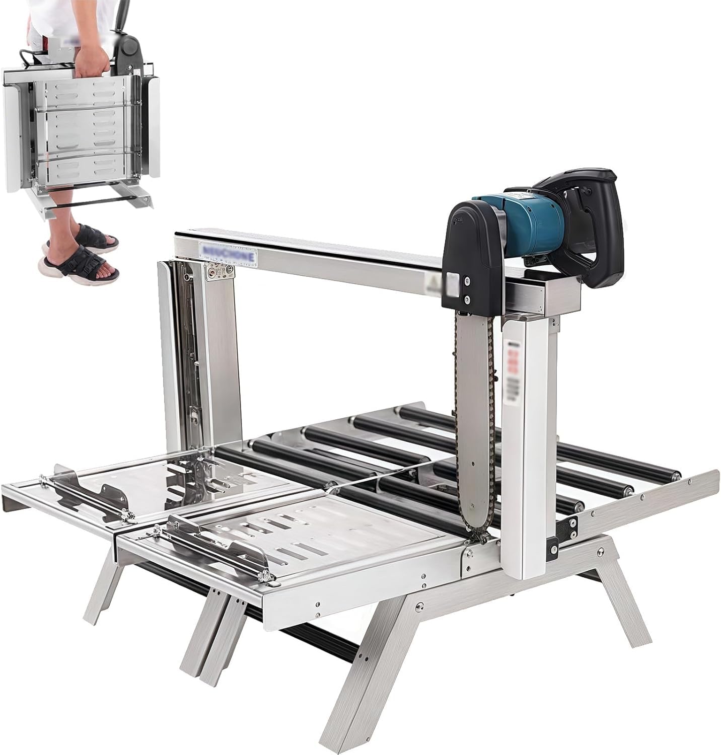 Cortadora de Ladrillos eléctrica de 1800 W, máquina de Corte de hormigón portátil, Grosor Ajustable hasta 258 mm, para Materiales Ligeros y Espuma.