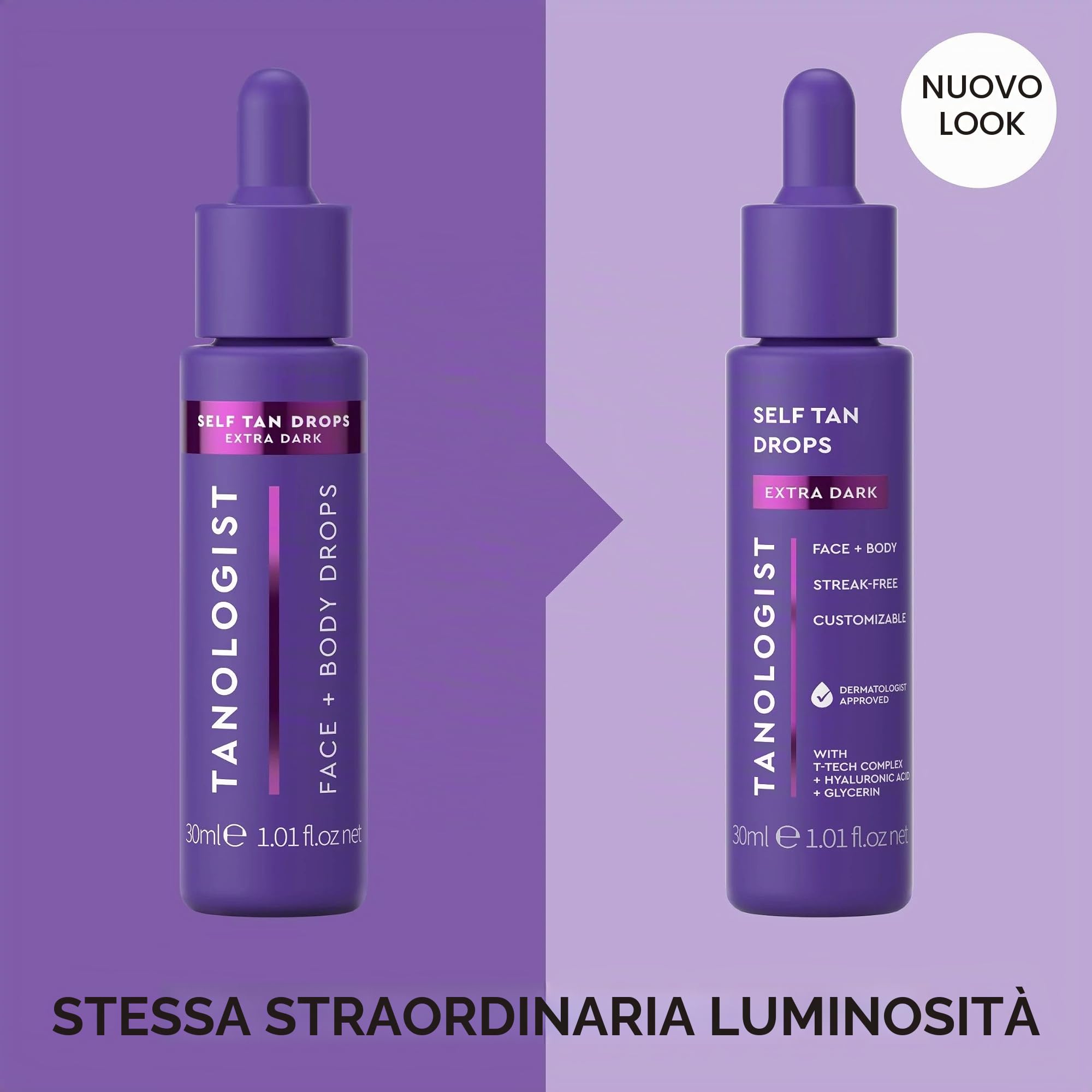 Tanologist Gocce Autoabbronzanti Extra Dark (30 ml), Ingredienti naturali e vegani, Approvato dai dermatologi