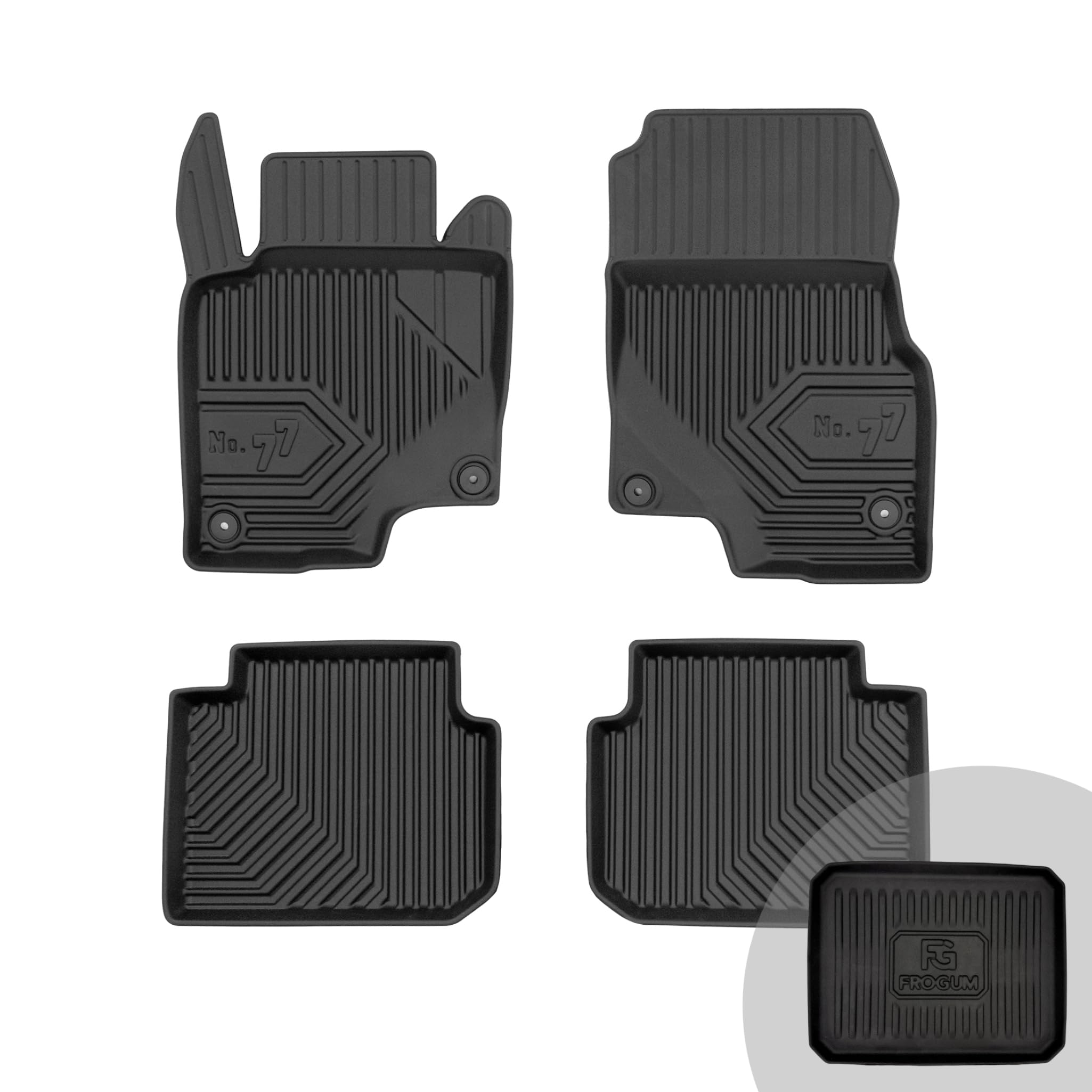 FROGUM No.77 Alfombrillas para Coche Alfombras para Smart Forfour I 2004-2006 | Borde Alto | para Todo el año | Tamaño
