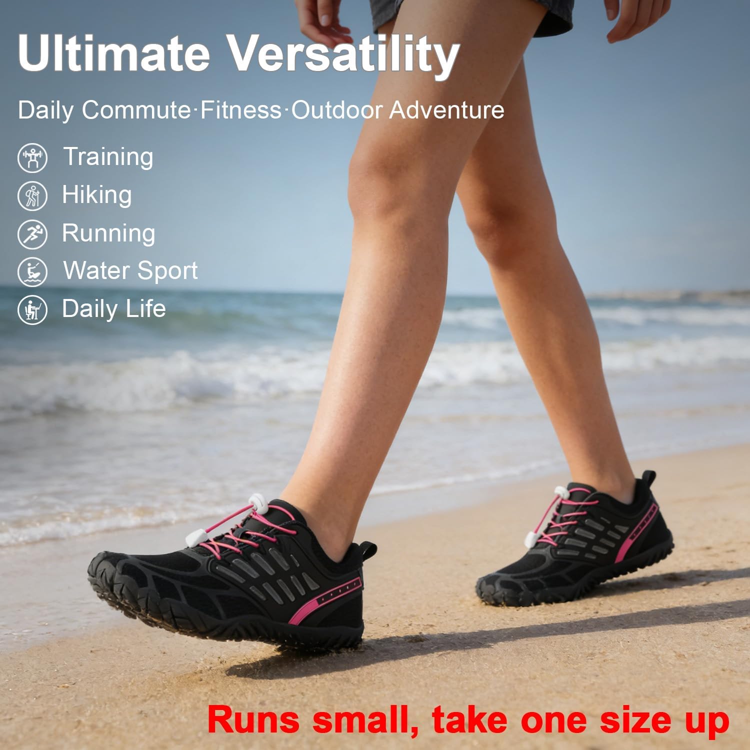 Hike Barefoot Shoes Women, Wide Toe Box Zero Drop Grounded Footwear, Minimalist Cross-Trainer Sneakers for Hiking, Running, Water Sports & Traveling image 3