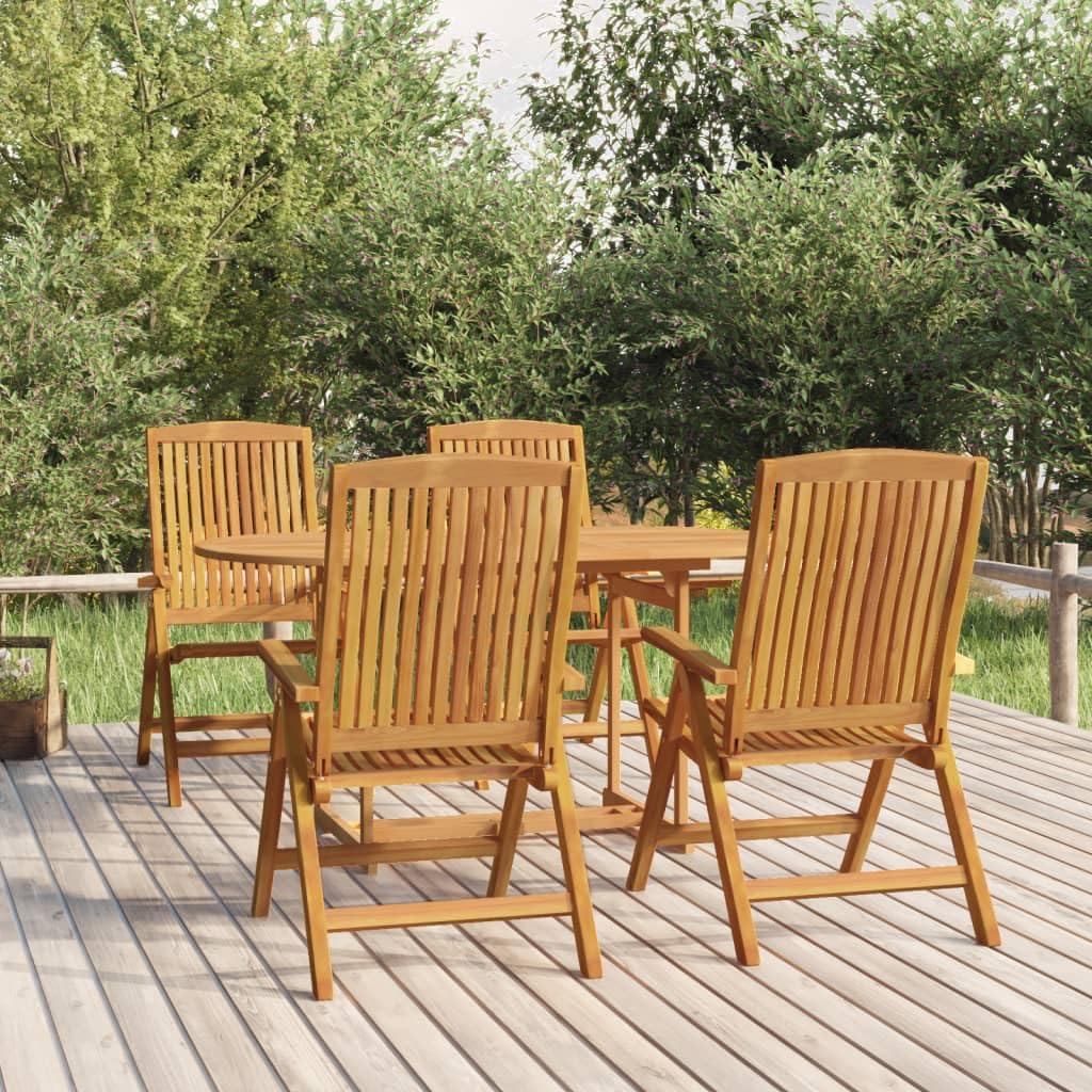 ZEYUAN Juego de Comedor para jardín 5 Piezas Madera Maciza de Teca, Conjunto Mesa Y Sillas Jardin, Mesa Y Sillas Terraza, Muebles Jardin Exterior, Conjuntos De Muebles De Jardín - 3154915