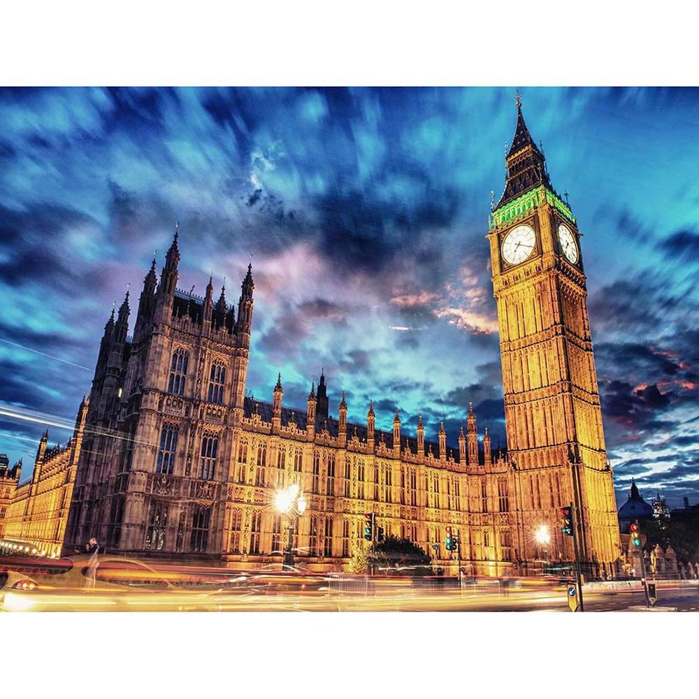 Wee Blue Coo Photo Landmark Westminster Palace Big Ben Time Lapse London UK Art Print Poster Wall Decor Art Print Poster Wall Decor 12 x 16 Inches