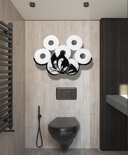 Miniatura 6 de Divertido soporte de pared con diseño de mariposa, almacenamiento de papel higiénico de animales de metal, soporte decorativo de papel higiénico