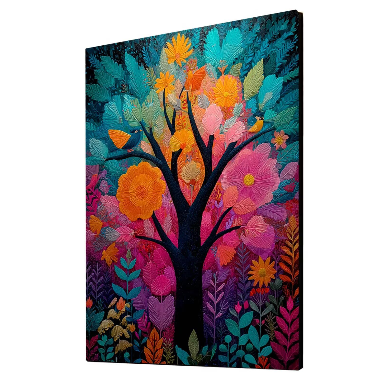 Drzewo Malarstwo Numery Dorosły Ptak Malarstwo Numery Dzieci 80x110cm, Aktywność Ręczna Dorosły Malarstwo według numerów Wodoodporna Przejrzystość Kolor Płótno 36 Kolory Akrylowa Farba i Pędzel